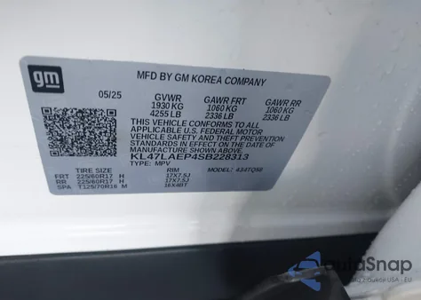 2025 Buick Envista Preferred Fwd from USA, damaged, VIN KL47LAEP4SB228313